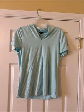 Talbots Pale Blue Short Sleeve V-Neck Tee